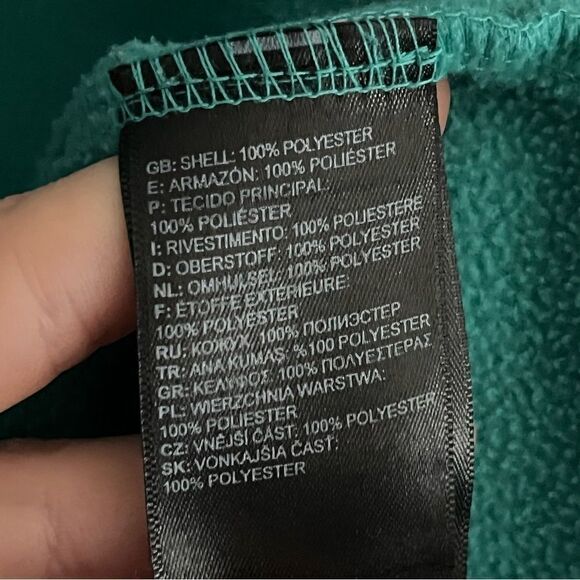 Women's The North Face Turquoise & Black Fleece 1/4 Zip Pullover Jacket - Picture 5 of 8